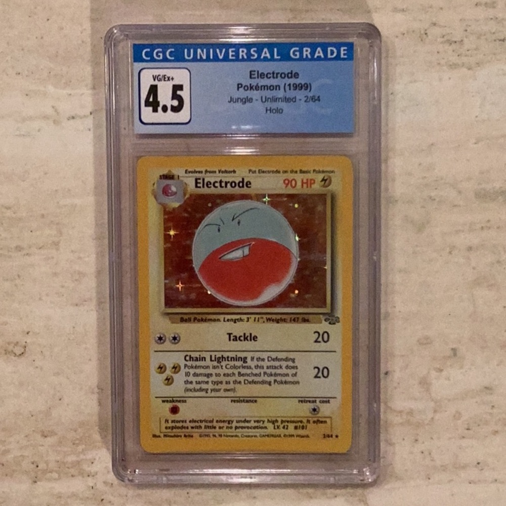 Pokemon Electrode 1999 Holo 2/64 Jungle CGC 4.5 Graded Card TCG #2